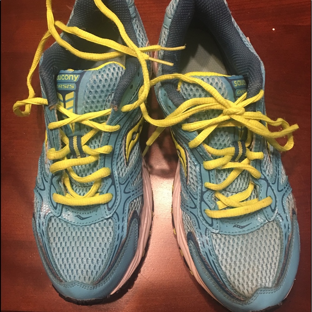 Turquoise and lime green Saucony Orsis TODAY ONLY